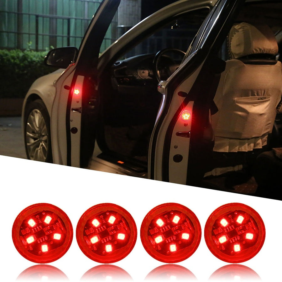 4 PCS Universal LED Car Door Safety Warning Anti-collision Lights