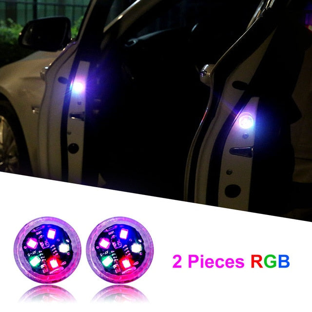4 PCS Universal LED Car Door Safety Warning Anti-collision Lights