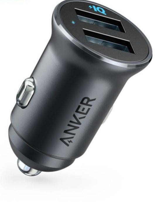 Mini 24W Metal Dual USB Car Charger--2 Phone capability