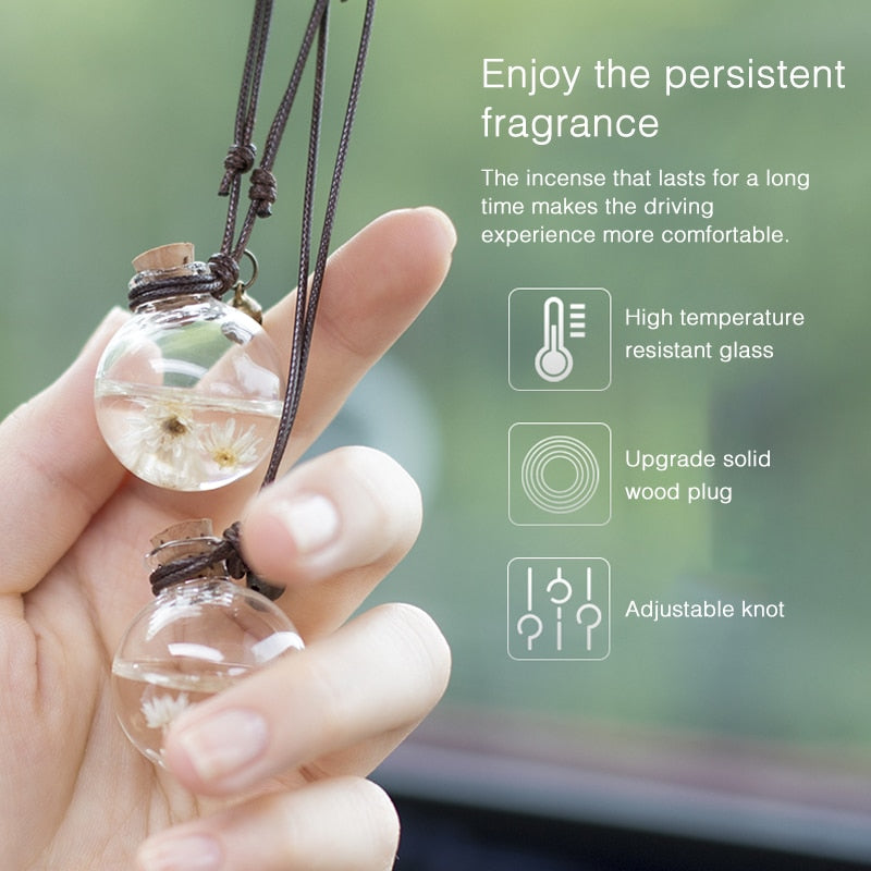 50% OFF  Car Air Freshener Flower Bottle Perfume Pendant*