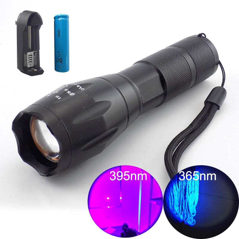 High power UV Led Flashlight with Battery