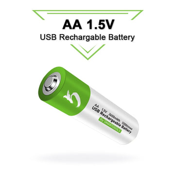 2 PCS High capacity 1.5V AA USB Rechargeable Battery and Cable
